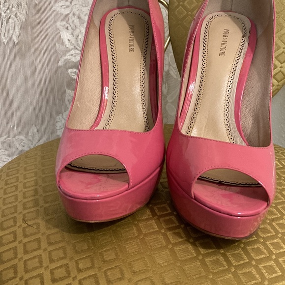 Pour La Victoire Pink Peep Toe Heels Size 9 - Picture 3 of 12